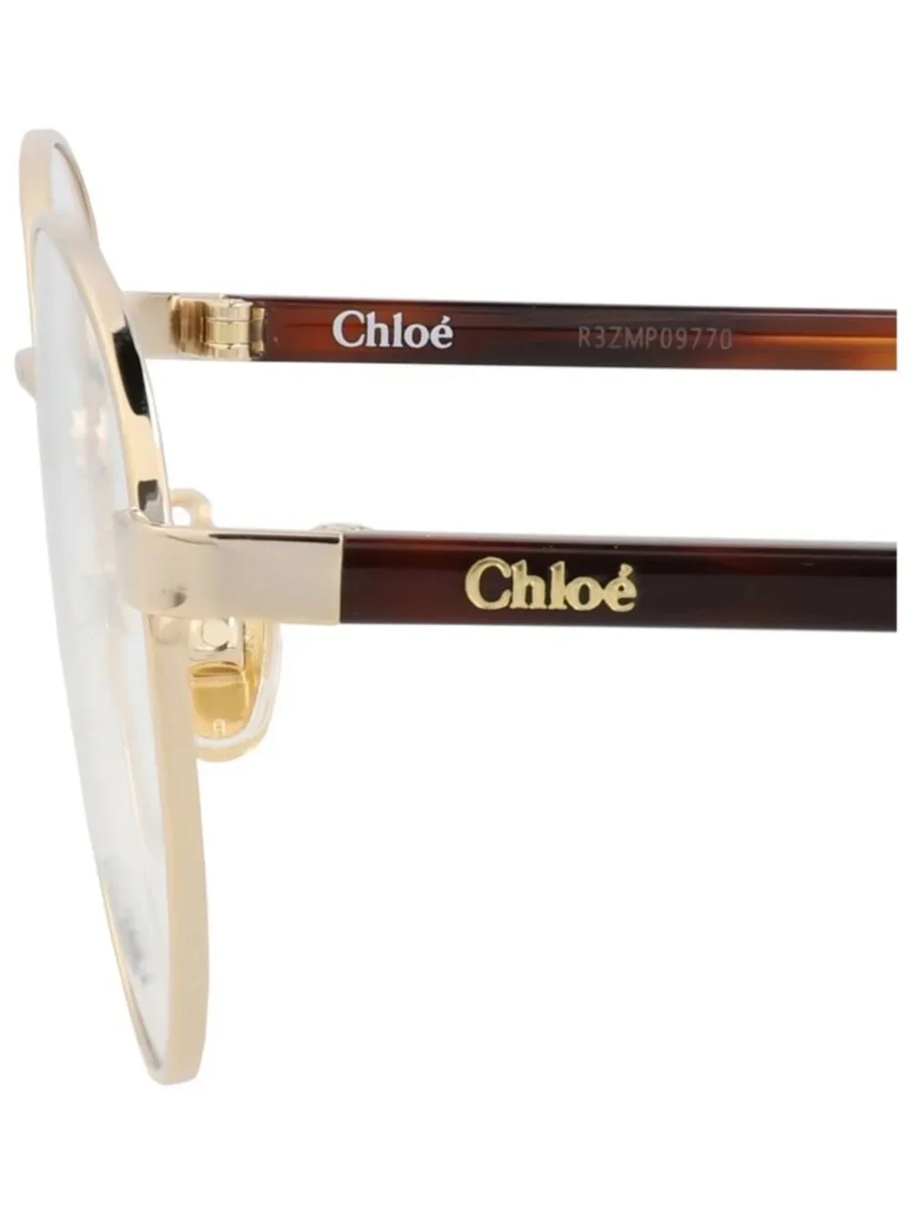 New Chloé Women's Eyeglasses Round Oval Metal Frame Gold Havana Transparent